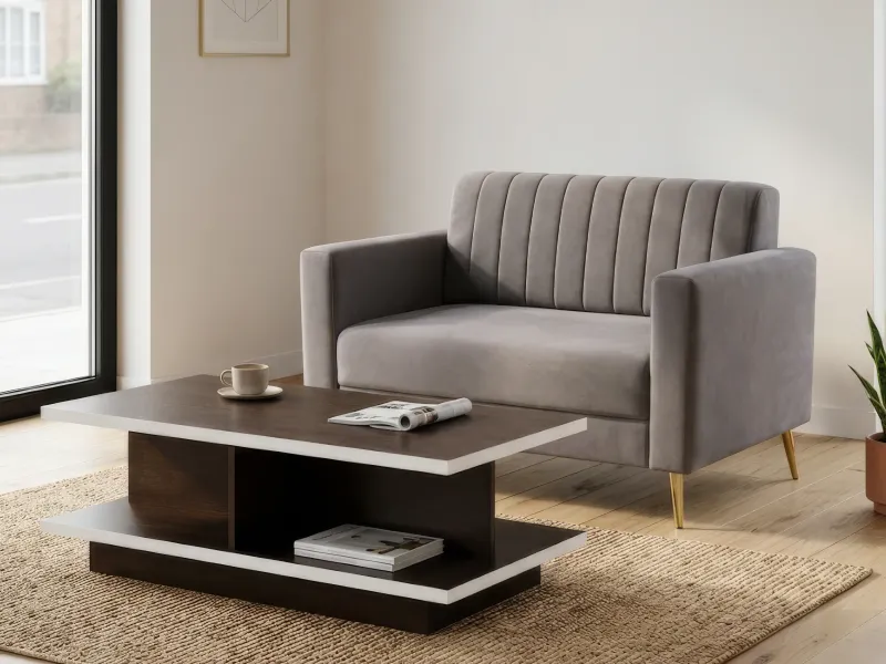 Tulip Sofa 2 Seater Grey Color With Rio Centre table